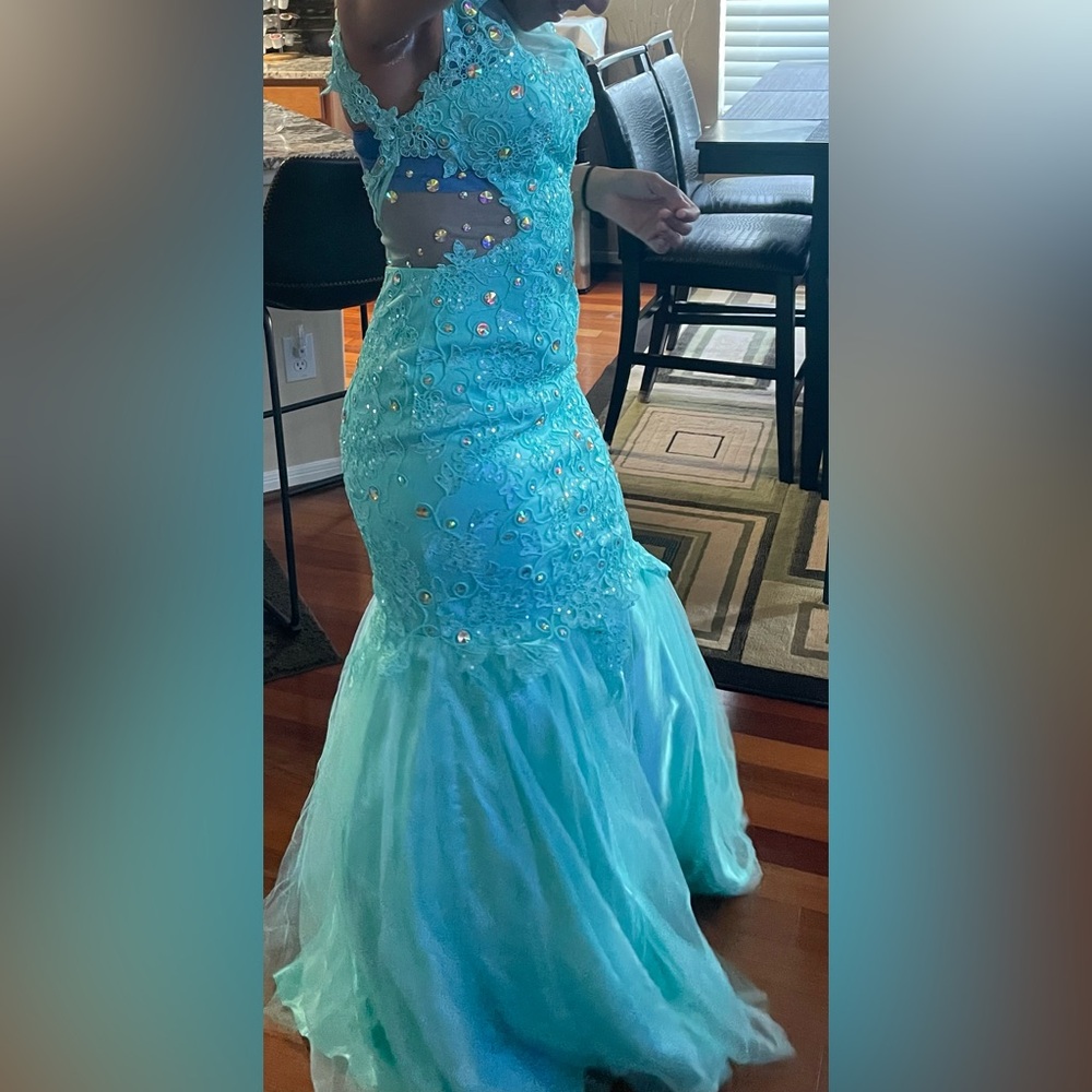 Elegant Blue Embellished Skirt